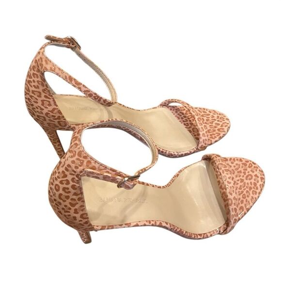 Banana Republic Juliette Leopard Print Open Toe Heels in Clay Pink 8 - Picture 2 of 11